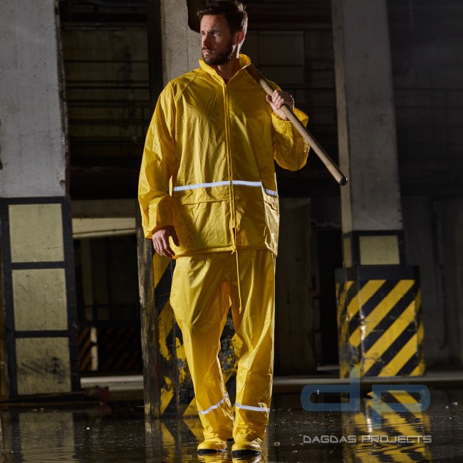 BASIC REGENHOSE in Gelb und Oliv