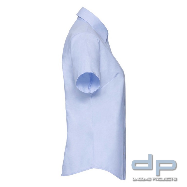 Hemd kurzarm für Damen in oxford blau mit Kragenaufdruck  MSS