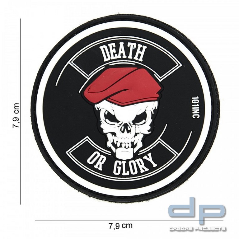 Rubber Patch " Death or Glory ", Größe Ø 79 mm