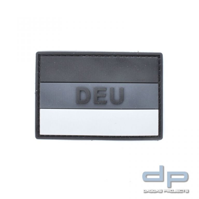 Klettabzeichen Deutschland Flagge - gummiert Monochrom