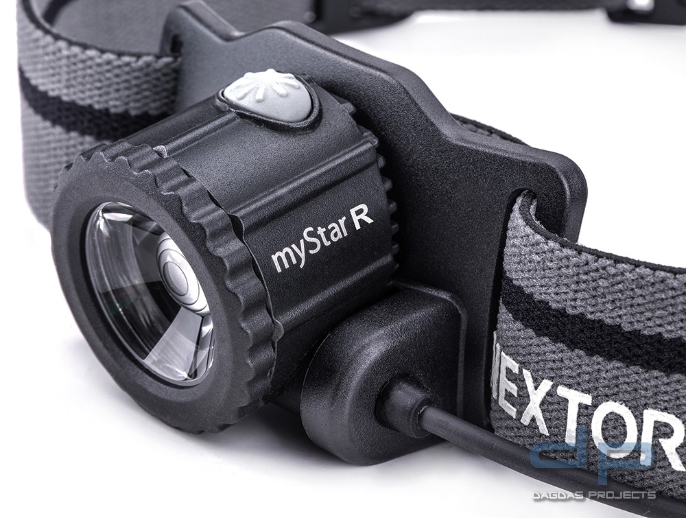 myStar R LED Kopflampe 760 Lumen fokussierbar mit 3.000mAh Akku und Adapter für AA-Batterien in schw
