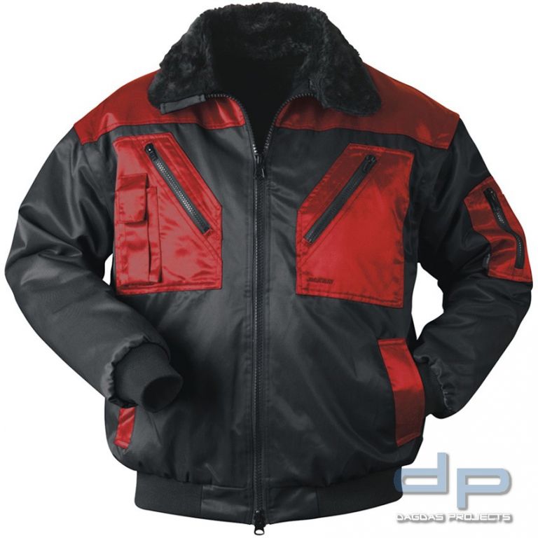 NORWAY-Pilotenjacke in Schwarz/Rot