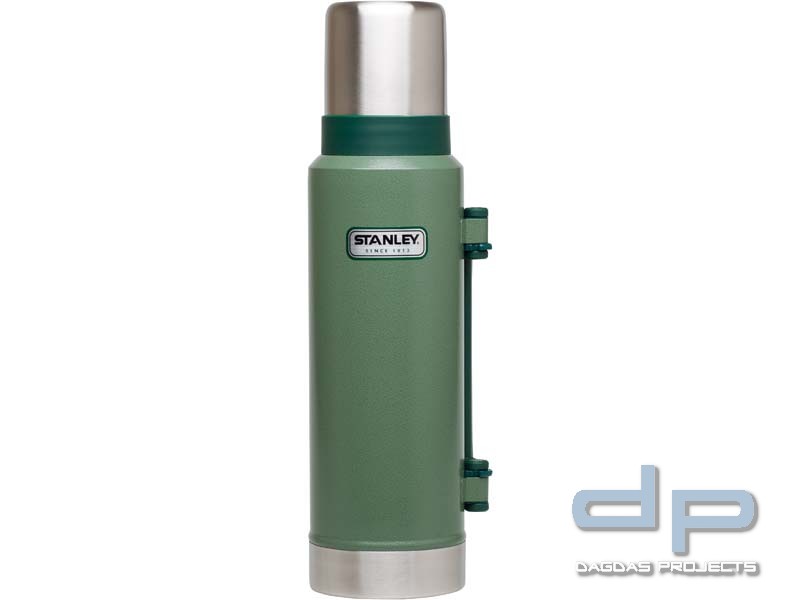 Stanley Classic Vakuum-Flasche, 1.3 Liter, 18/8 Edelstahl, Hammertone grün, Edelstahl-Trinkbecher,