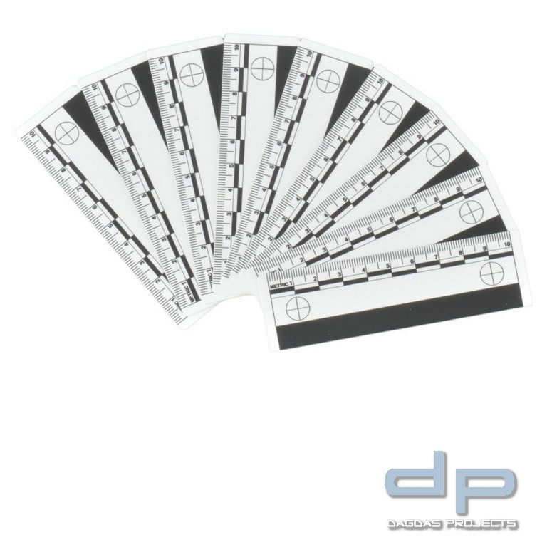 Beweisfoto Maßstab weiß, 10er Pack, 10 cm Länge