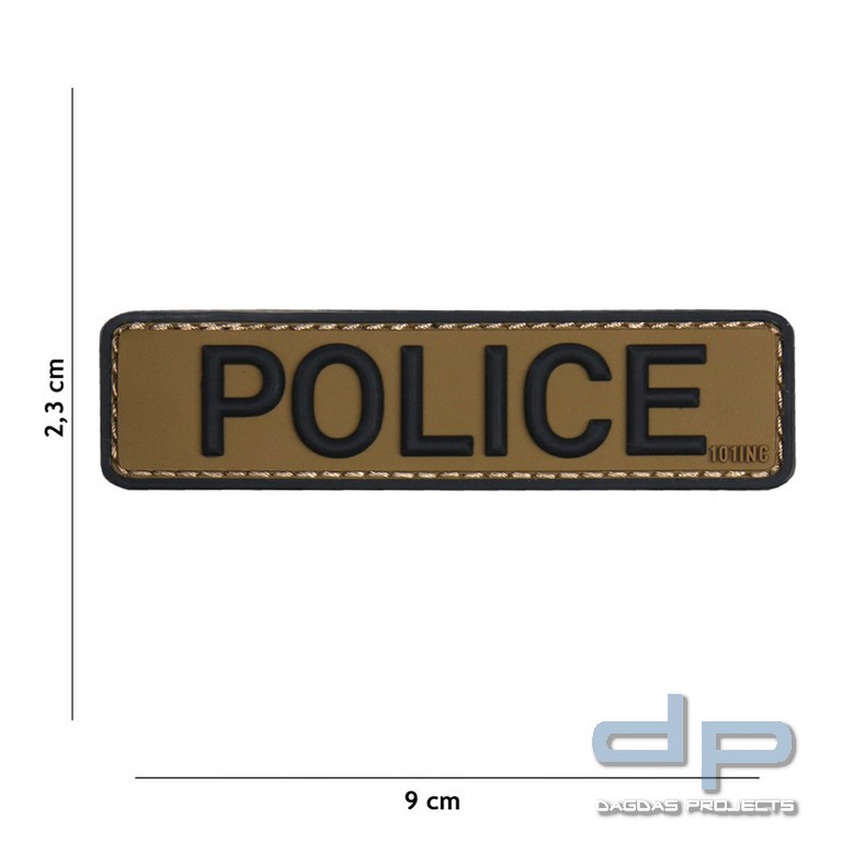 Emblem 3D PVC Police grün/schwarz