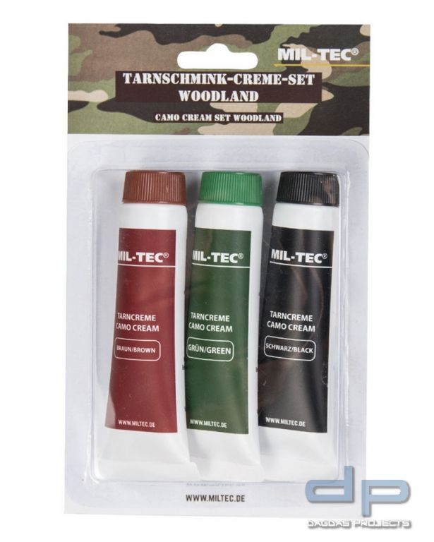 TARNSCHMINKCREME SET SCHW/GRÜN/BRAUN 12 Stück