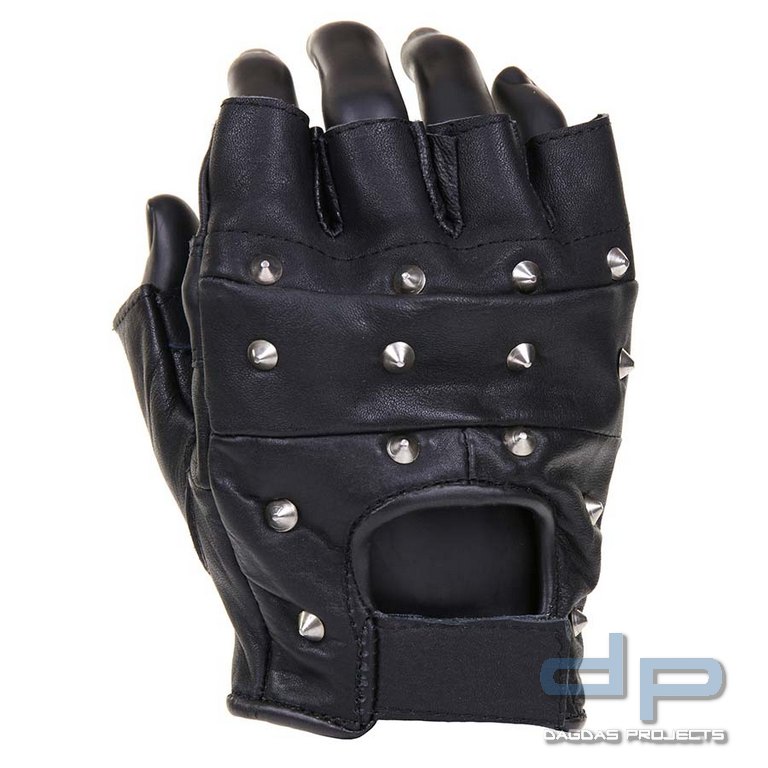 Leder Handschuhe ohne Finger mit Nägeln