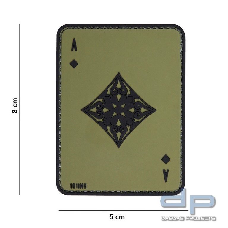 Emblem 3D PVC Karo As grün