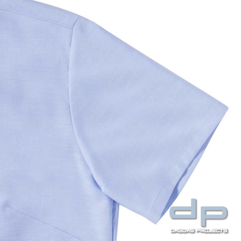 Hemd kurzarm für Damen in oxford blau mit Kragenaufdruck  MSS