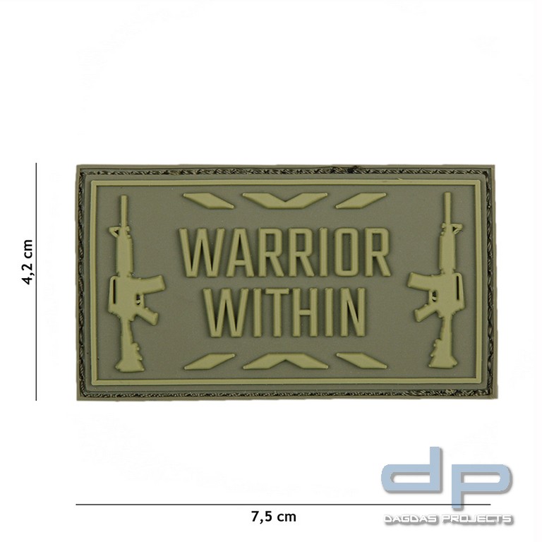 Emblem 3D PVC Warrior Within grün