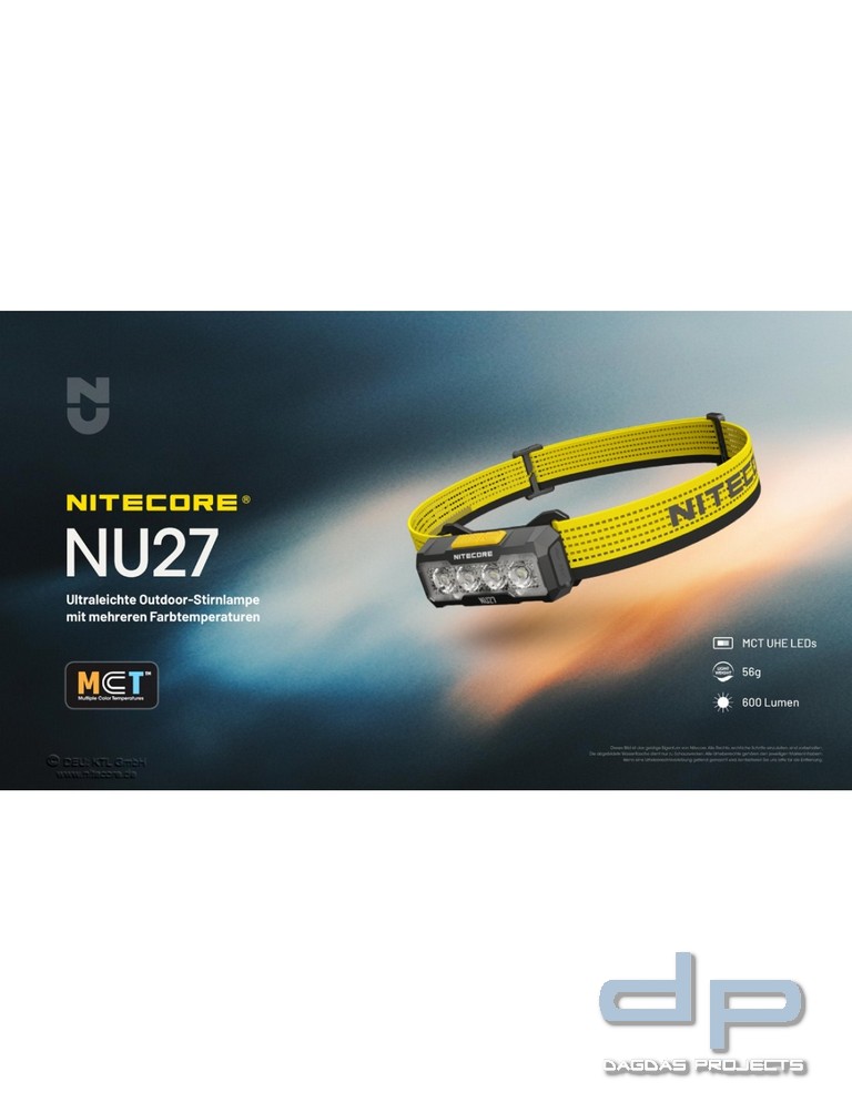 NiteCore® NU27 Stirnlampe - 600 Lumen