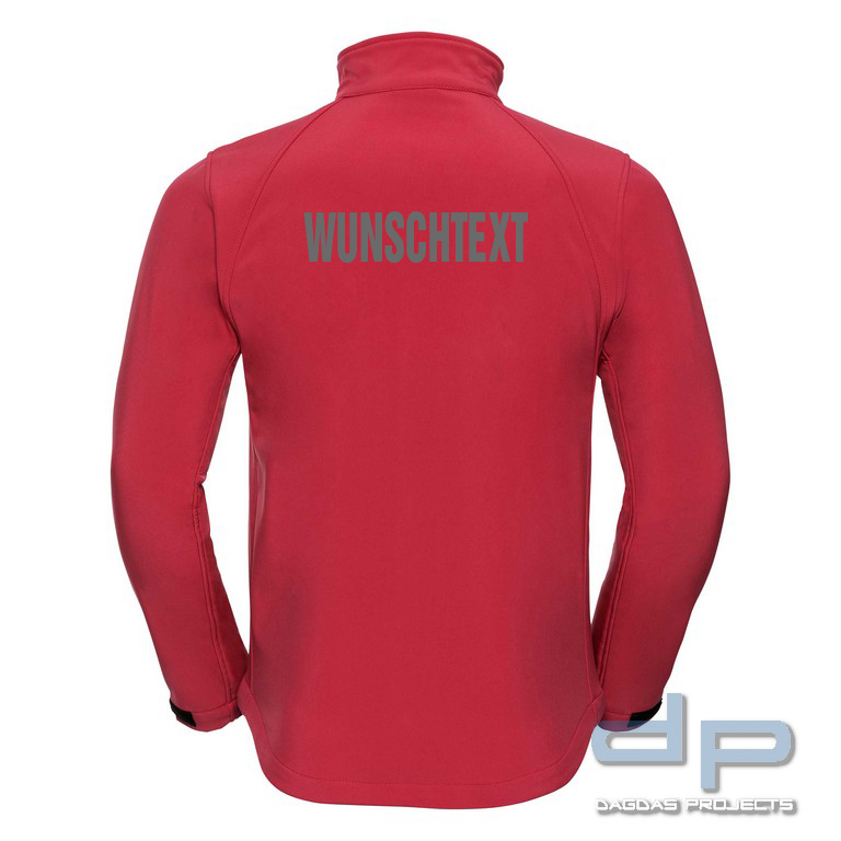SOFT-SHELL OUTDOOR-JACKE, ROT mit Wunschaufdruck auf Brust und Rücken