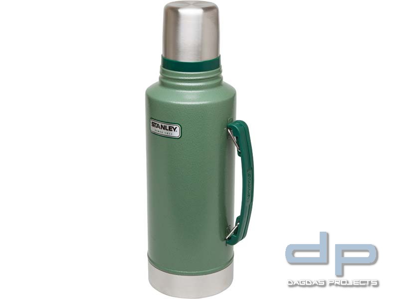 Stanley Classic Vakuum-Flasche, 1,9 Liter, 18/8 Edelstahl, Hammertone grün, Vakuum Isolation
