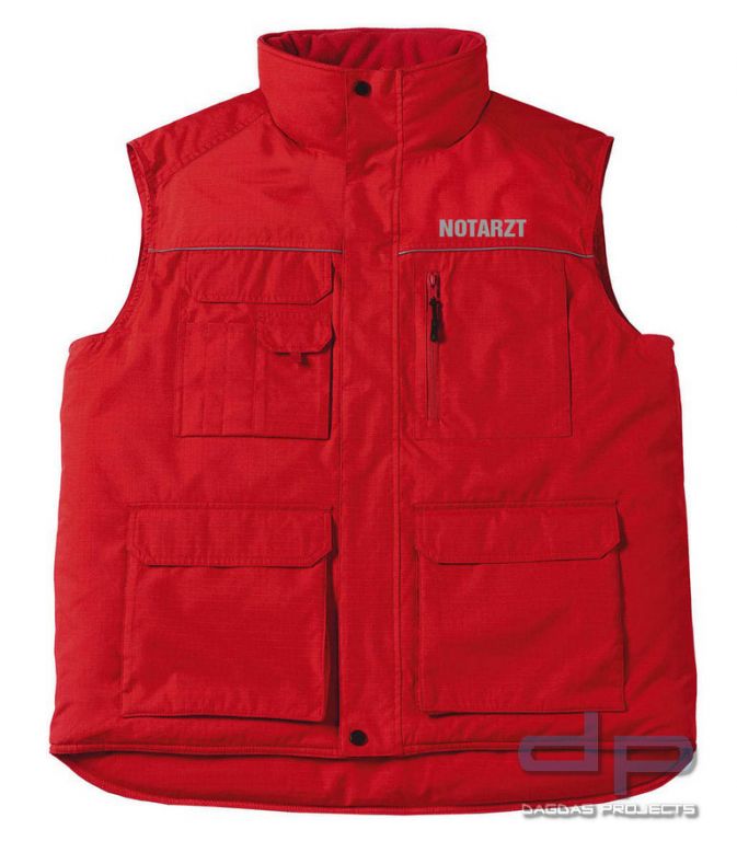 Behörden Pro Bodywarmer mit Wunschaufdruck in reflex silber