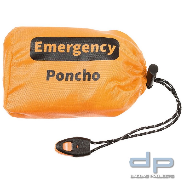 Notfall-Poncho, orange, einseitig alubeschichtet