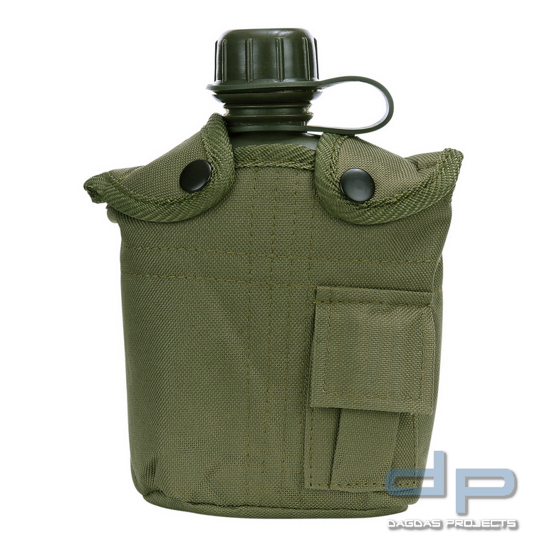 Plastik Feldflasche mit Futteral in verschiedenen Farben