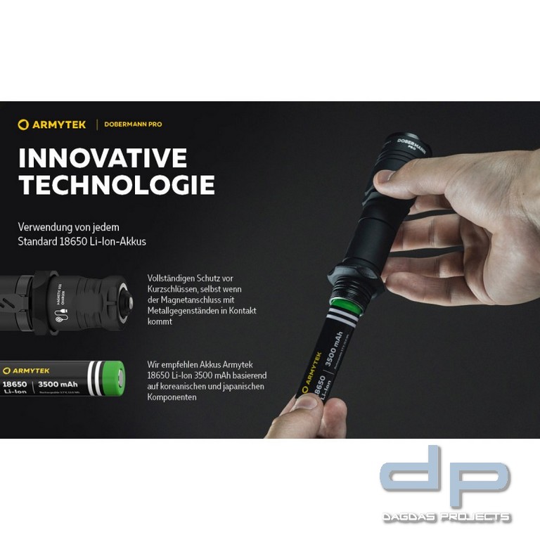 ARMYTEK Taschenlampe Dobermann Pro inkl. Akku