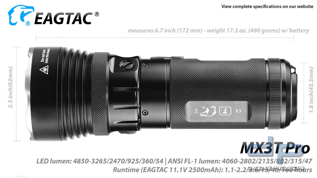 EAGTAC MX3T Pro, CREE XHP70.2 in verschiedenen Ausführungen