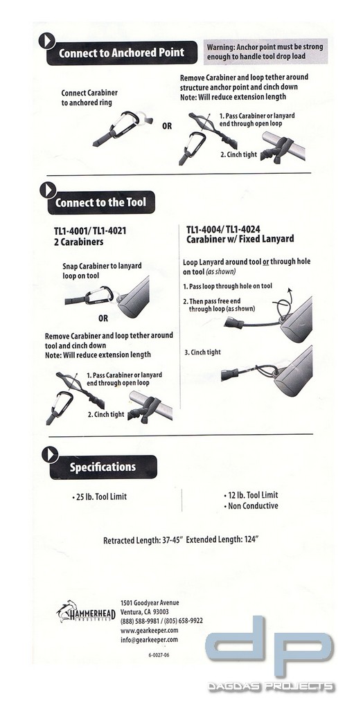 GearKeeper TL1-4021 Lanyard 1" DP-Karabiner Orange