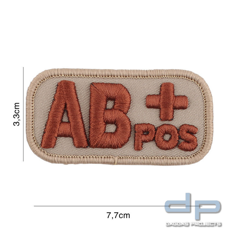 Emblem Blutgruppe AB+Positiv coyote