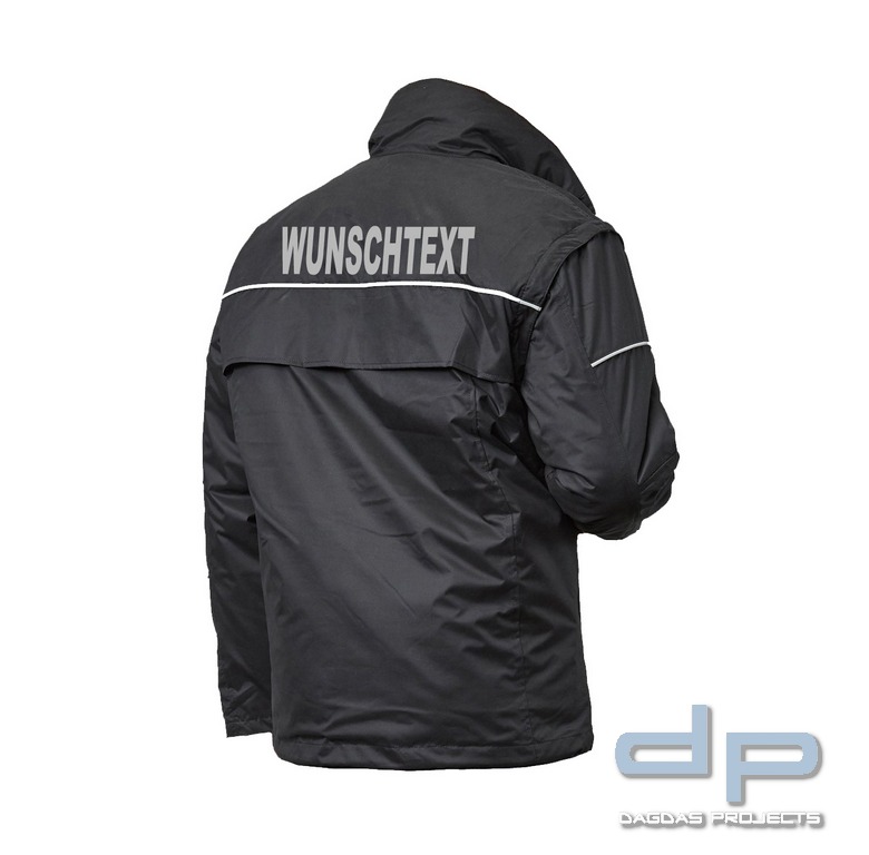 Behörden Blouson schwarz mit Aufdruck nach Wunsch in reflex silber
