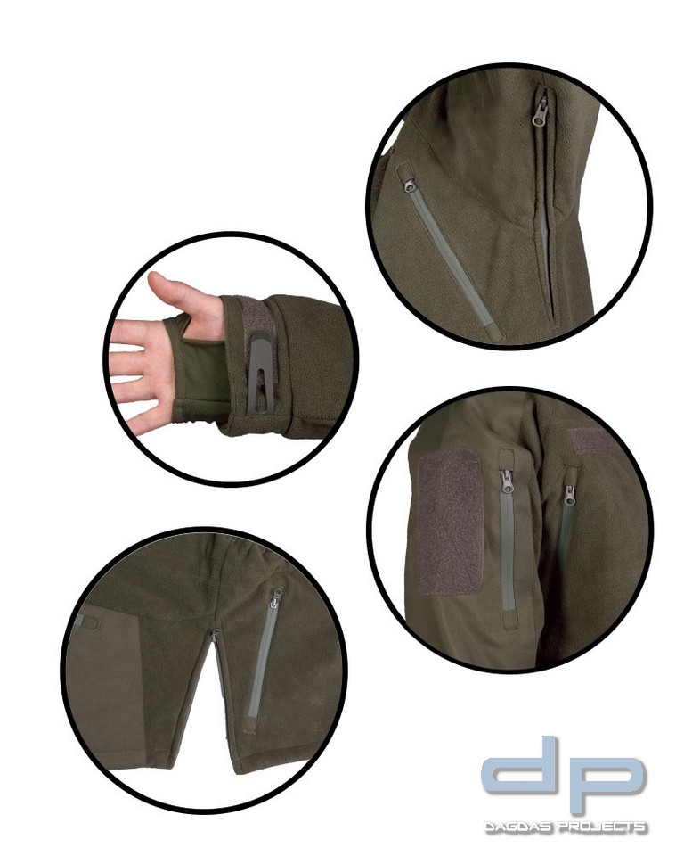 KÄLTESCHUTZJACKE FLEECE MIL-TEC® PLUS OLIV