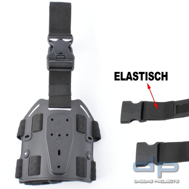 COP® 220TZVE Oberschenkel-Holsterplatte komplett 1 vert. Band, 2 hor. elastisch