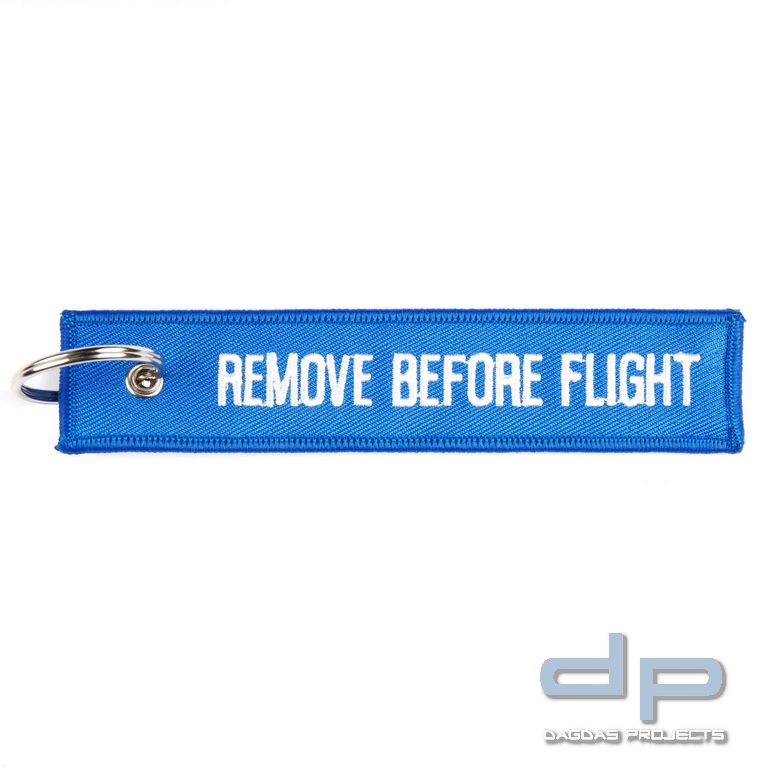 Schlüsselanhänger Remove Before Flight Blau