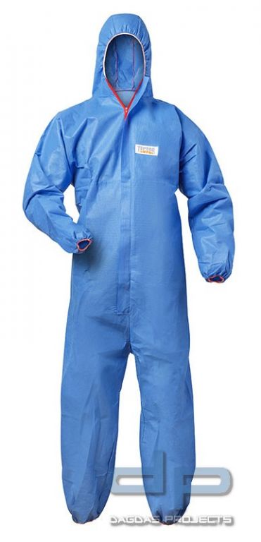 Chemie Schutzanzug, blau in Tector-Aufmachung