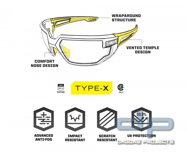MECHANIX SCHUTZBRILLE VISION TYPE-X, FARBE: CLEAR