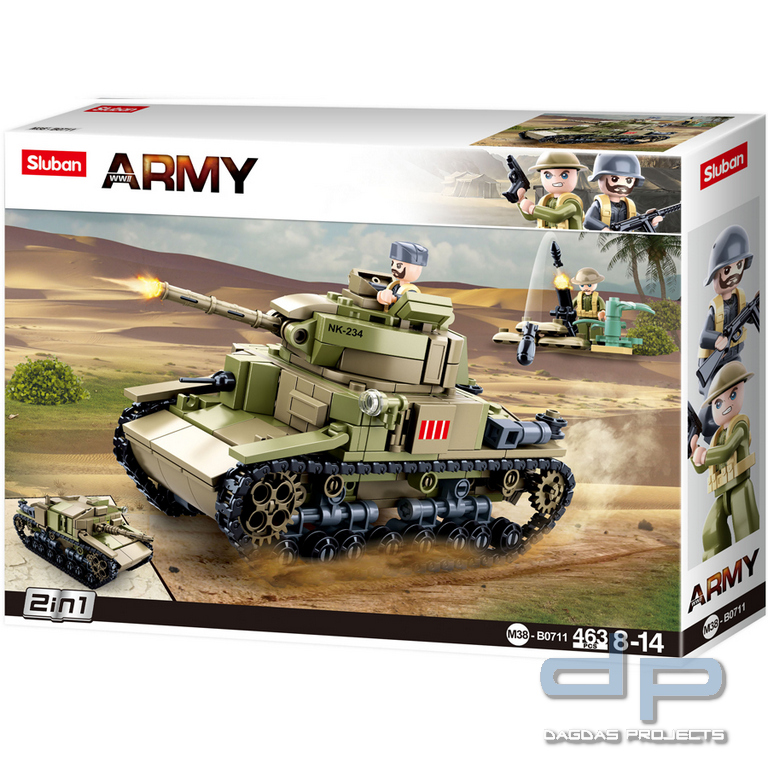 Sluban Medium Italian tank 2in1 M38-B0711 #16148
