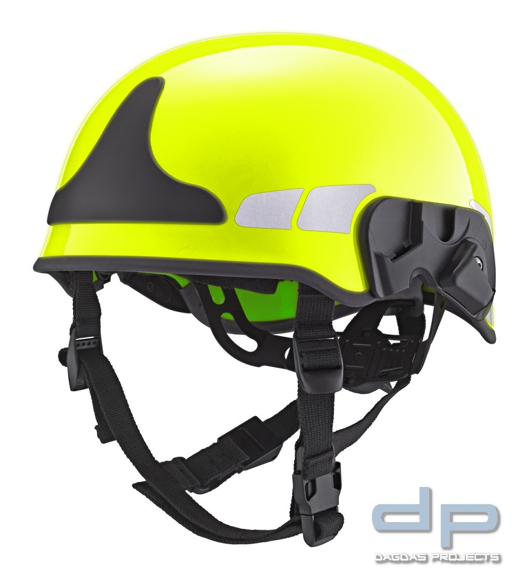 Feuerwehrhelm Schuberth F300 Helmfarbe leuchtgelb mit Reflexstreifen in silber