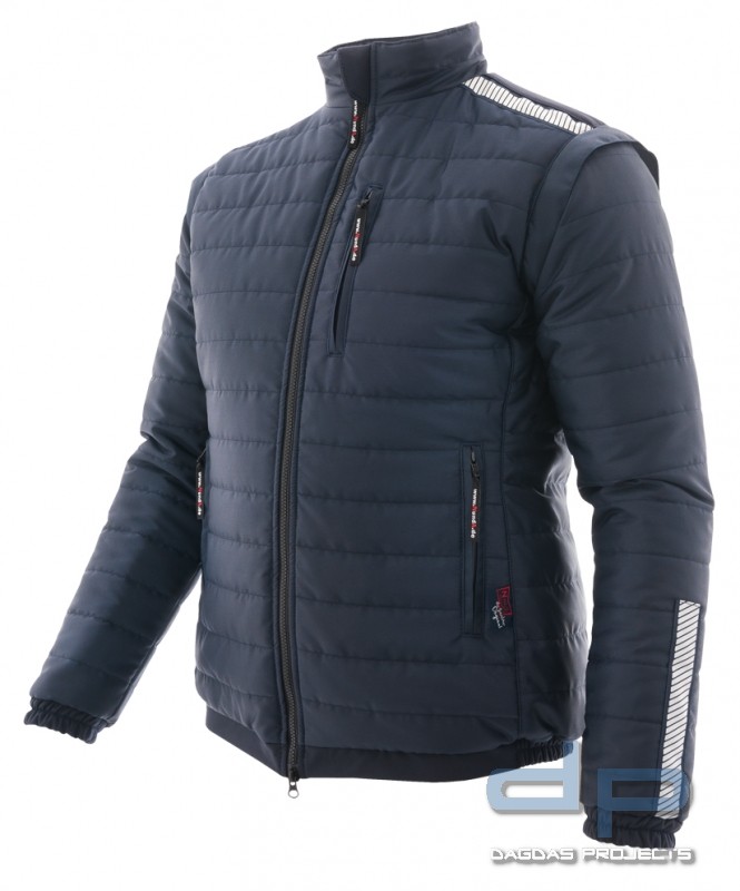 Warnschutz-Steppjacke "Night Hawk" marine mit abnehmbaren Ärmeln