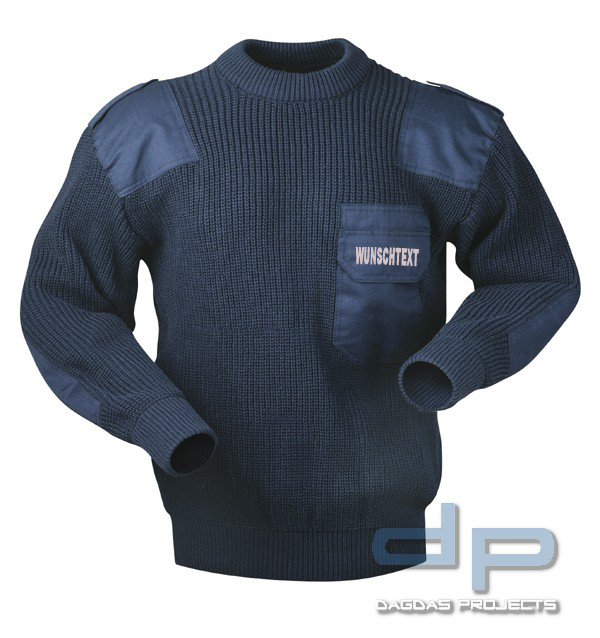 Pullover NAVY mit Aufdruck nach WUNSCH auf der Brust in reflex silber