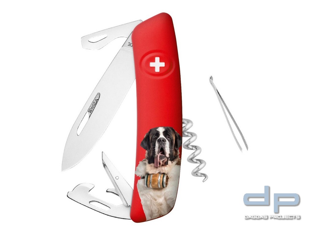 SWIZA Schweizer Messer D03 rot Motiv St Bernard