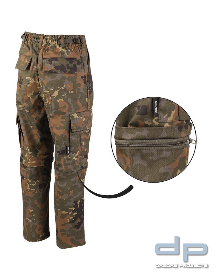 US Zip Off BDU Hose Kids flecktarn VPE 2