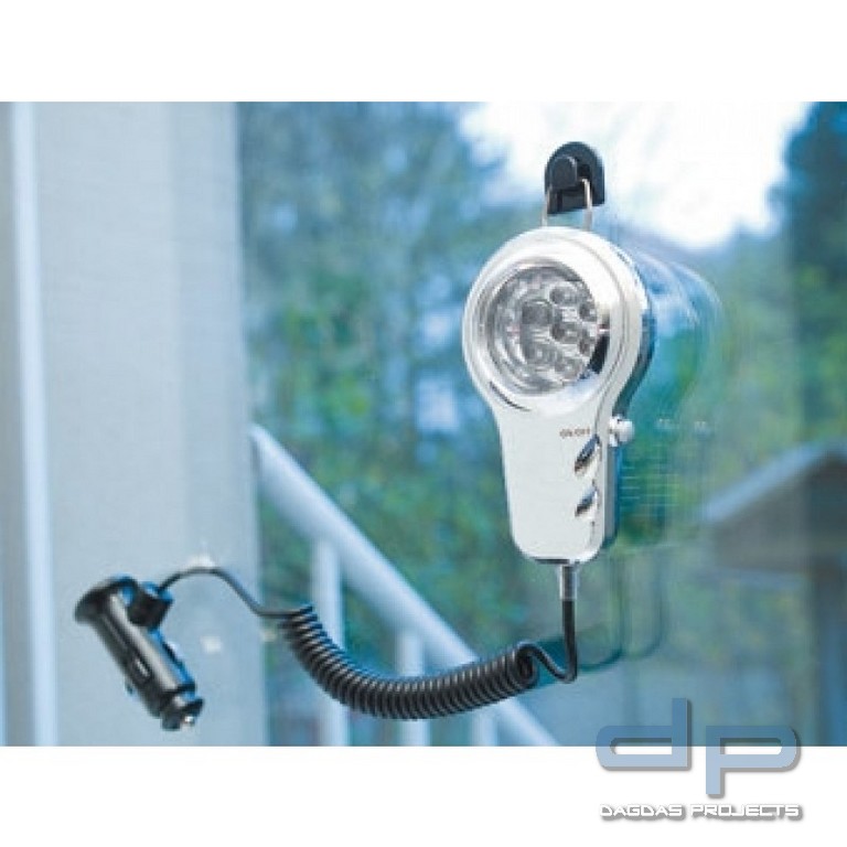 KFZ-Handlampe - mit 7 LEDs - 9 cm lang - mit Befestigungsvorrichtung (Haken)