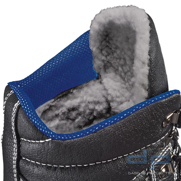 S3 Sicherheitswinterstiefel in Schwarz mit blauen Applikationen