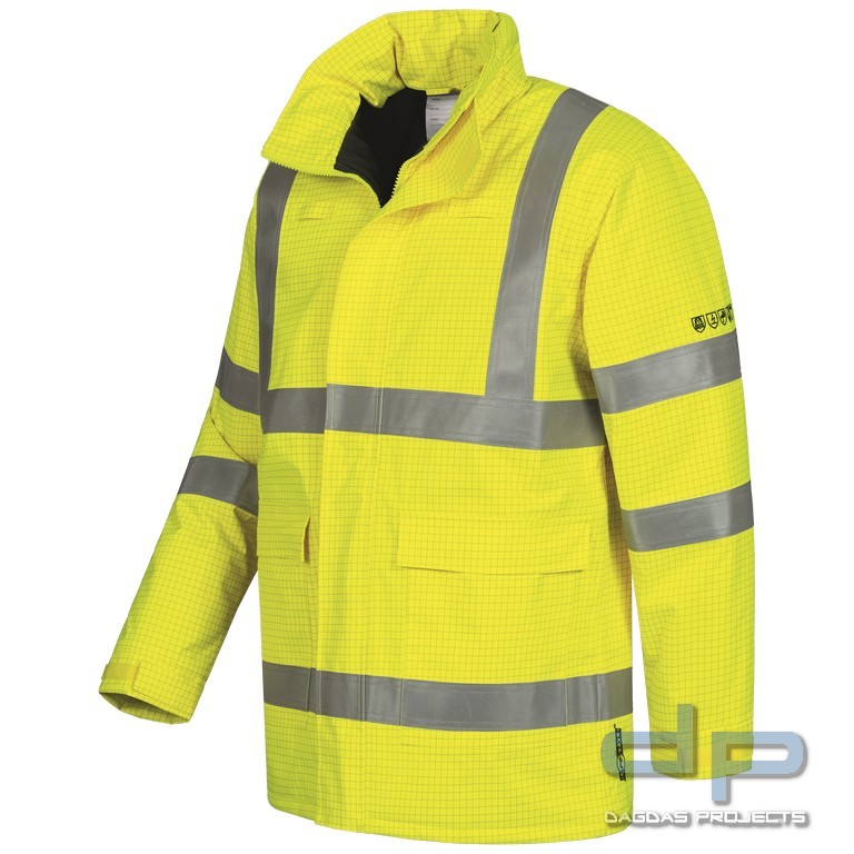 Safestyle MULTINORM WINTERJACKE in Gelb mit Aufdruck nach Wunsch auf Brust und Rücken