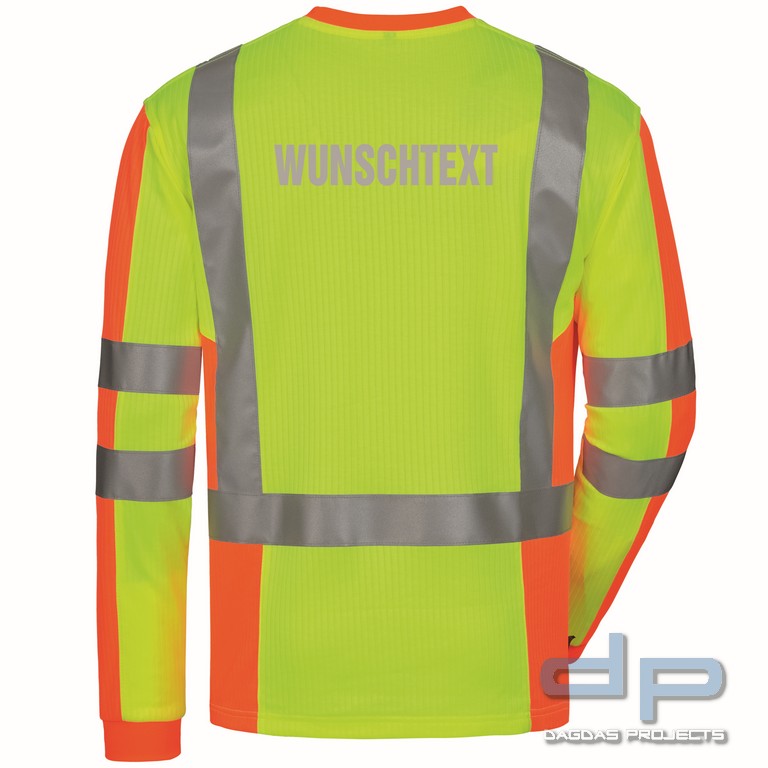 UV- UND WARNSCHUTZ-LANGARM-SHIRT mit Aufdruck nach Wunsch auf Brust und Rücken