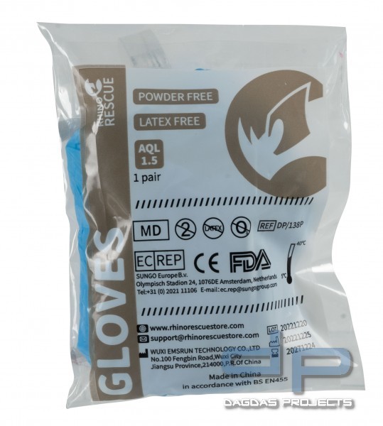 RHINO RESCUE EINMALHANDSCHUH - PUDER UND LATEXFREI