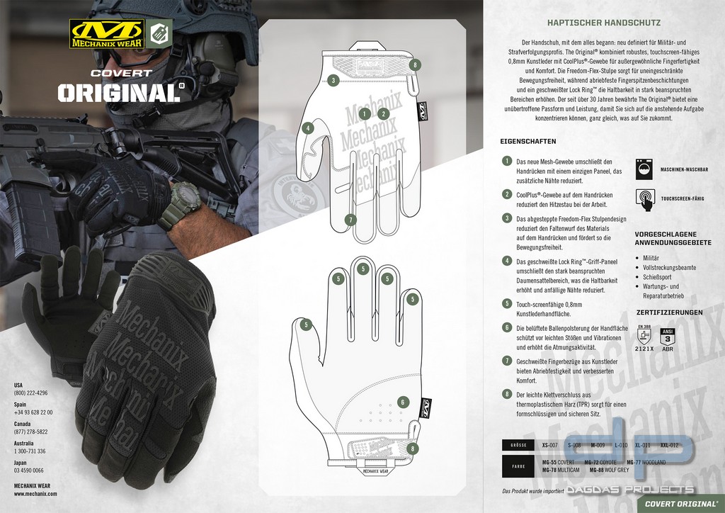 Mechanix Handschuh M-Pact Covert Gen.3 in Schwarz